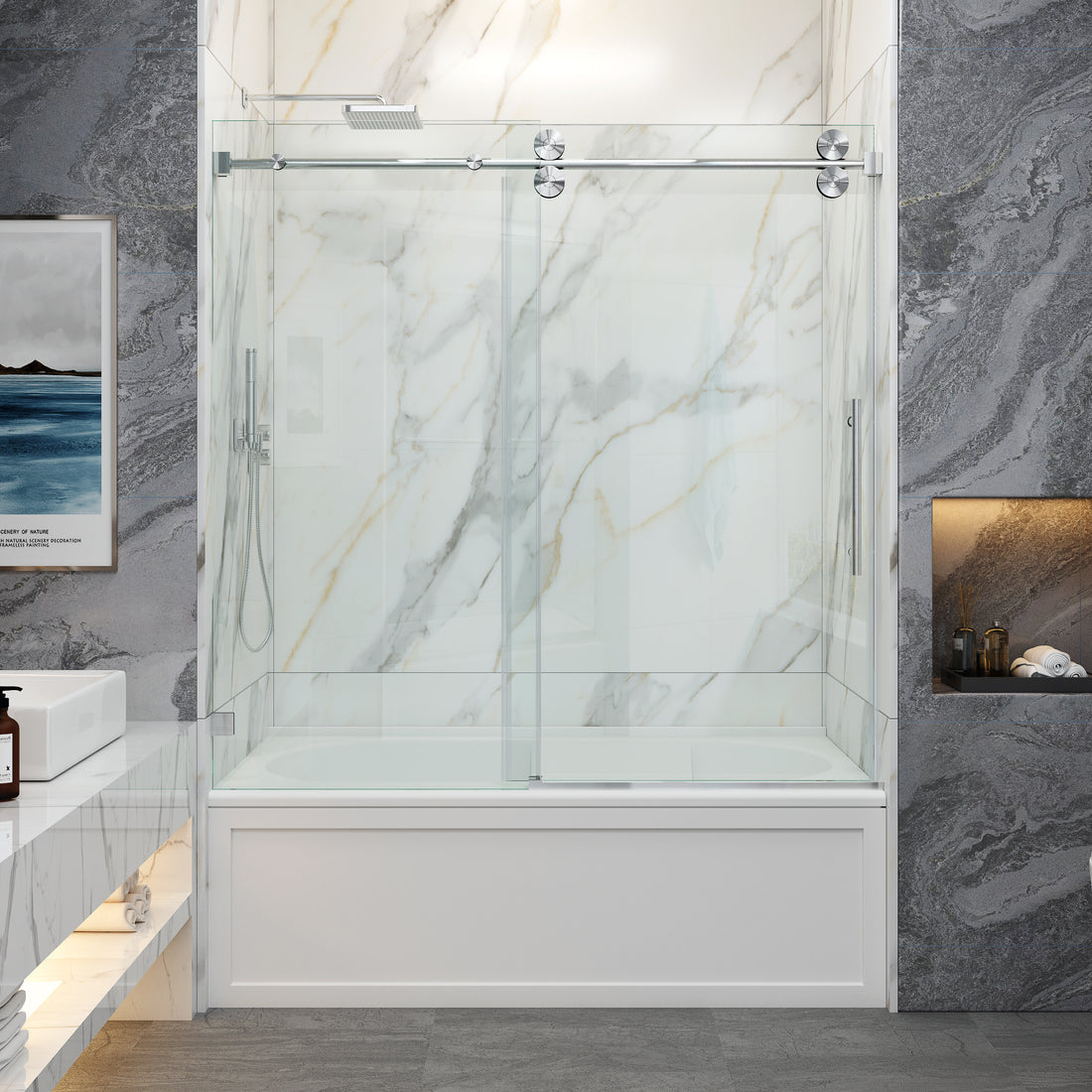 Corbett Frameless Single Sliding Shower Door