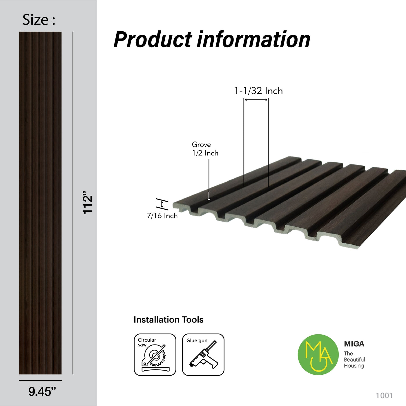 Wenge Slatted Polypropylene Interior Decorative Wall Panel