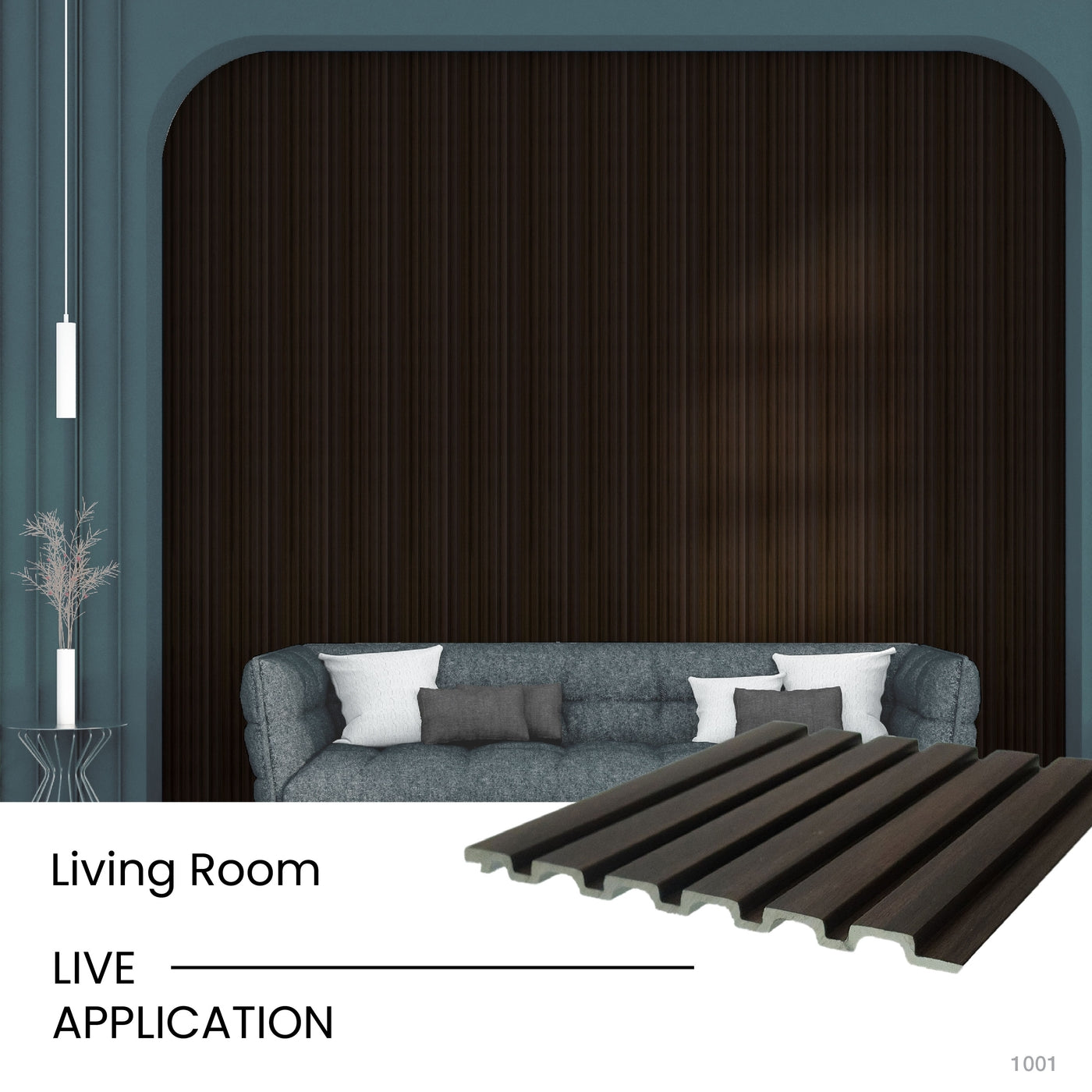 Wenge Slatted Polypropylene Interior Decorative Wall Panel