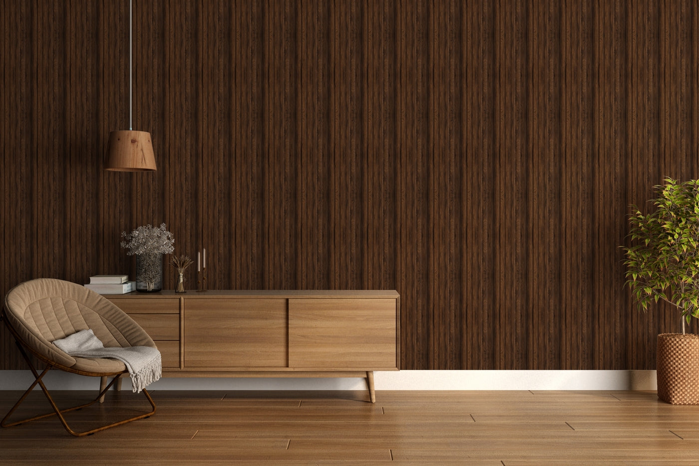 Alder Large Slatted Polypropylene Interior Decorative Wall Panel