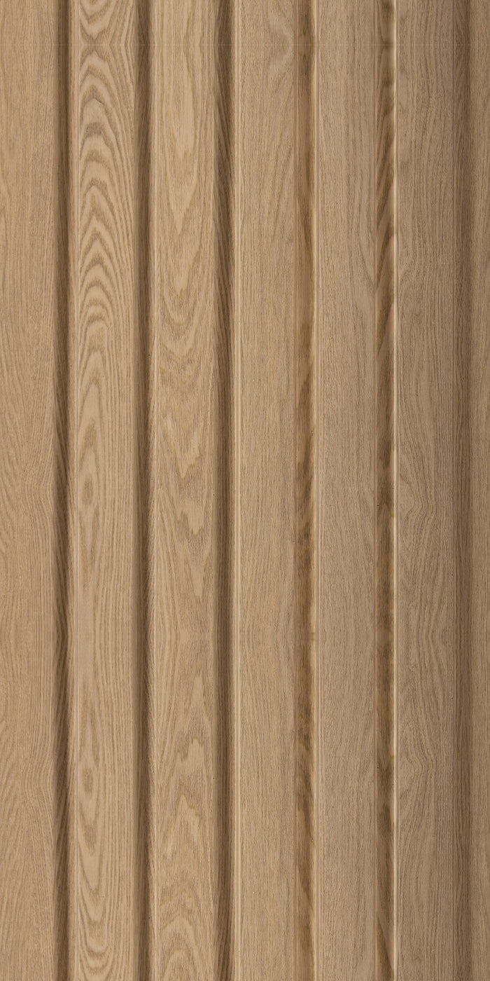 White Oak Large Slatted Polypropylene Interior Decorative Wall Panel