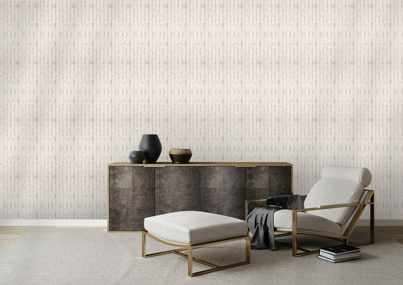Gilded Vein Large Slatted Polypropylene Interior Decorative Wall Panel