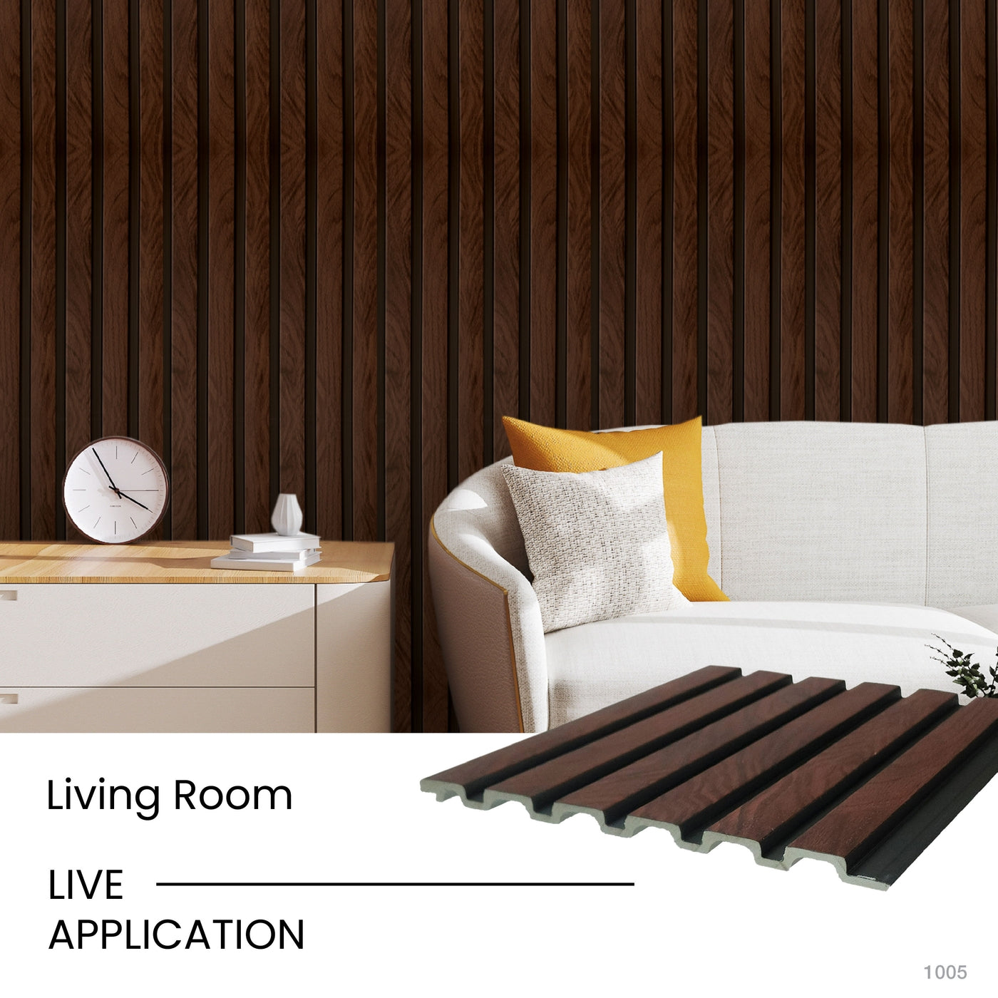 Red Oak Slatted Polypropylene Interior Decorative Wall Panel