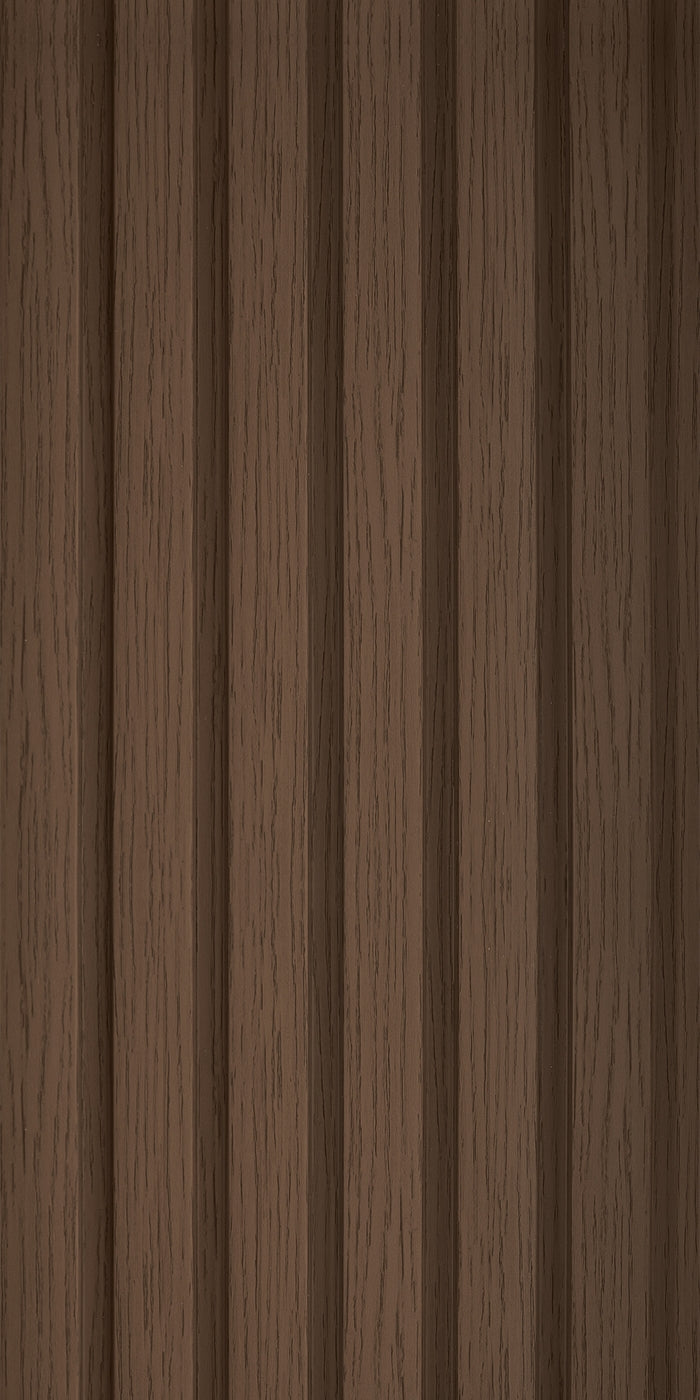 Walnut Large Slatted Polypropylene Interior Decorative Wall Panel