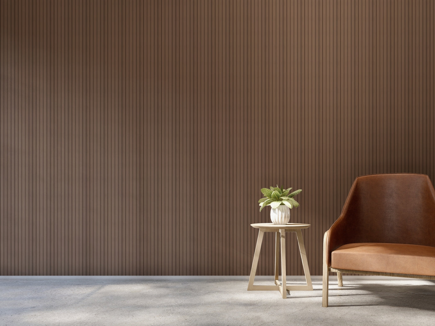 Driftwood Beige Large Slatted Polypropylene Interior Decorative Wall Panel