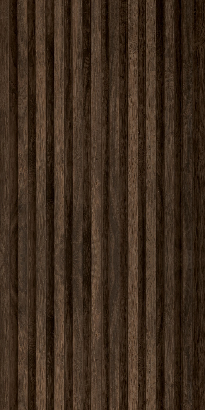 Dark Oak Medium Slatted Polypropylene Interior Decorative Wall Panel