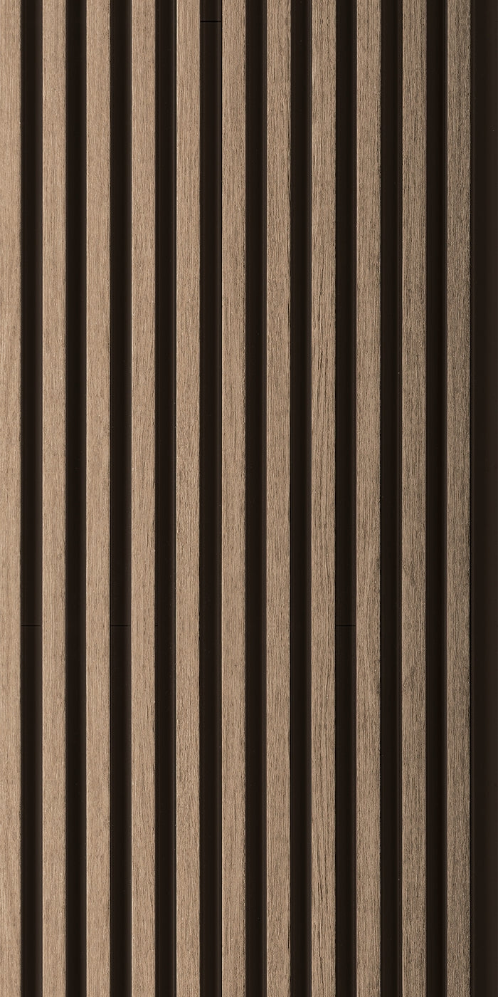 Light Oak Two-Tone Medium Slatted Polypropylene Interior Decorative Wall Panel
