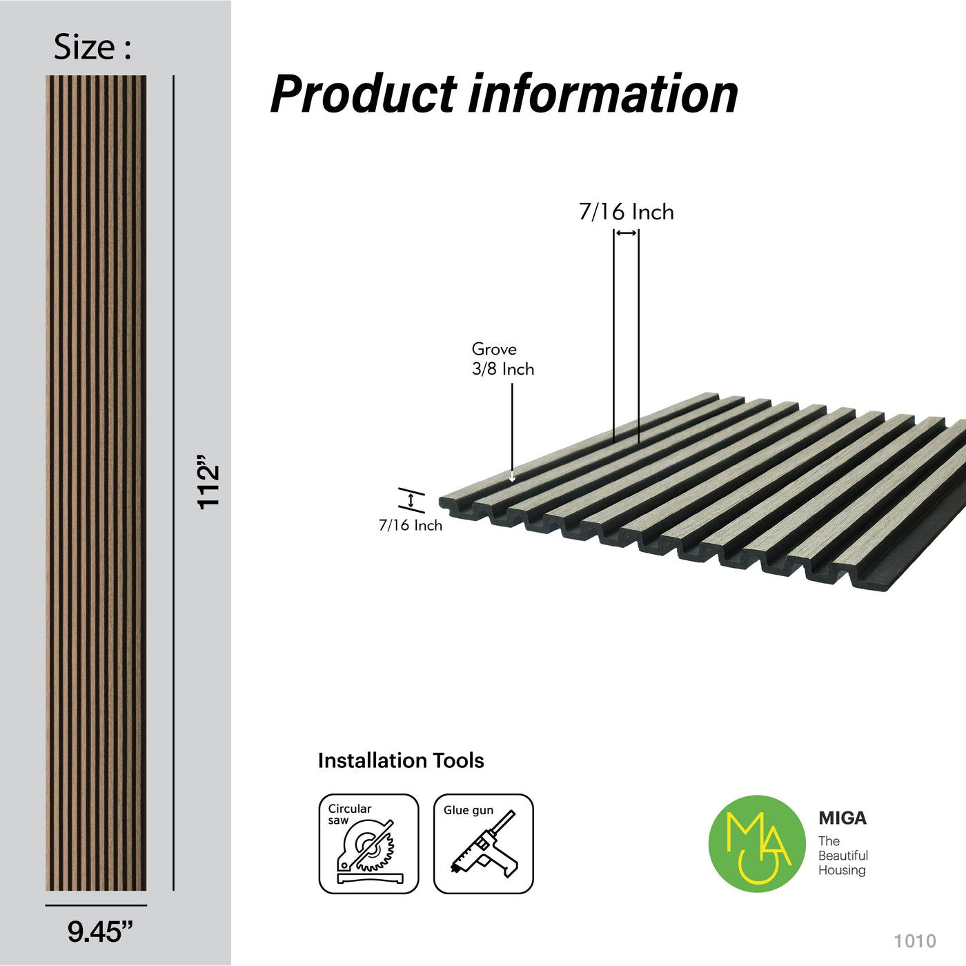 Light Oak Two-Tone Medium Slatted Polypropylene Interior Decorative Wall Panel