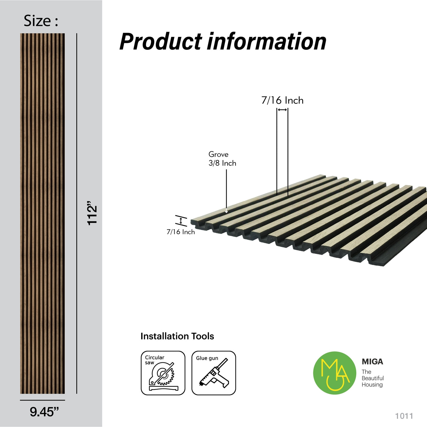 Yellow Oak Two-Tone Medium Slatted Polypropylene Interior Decorative Wall Panel