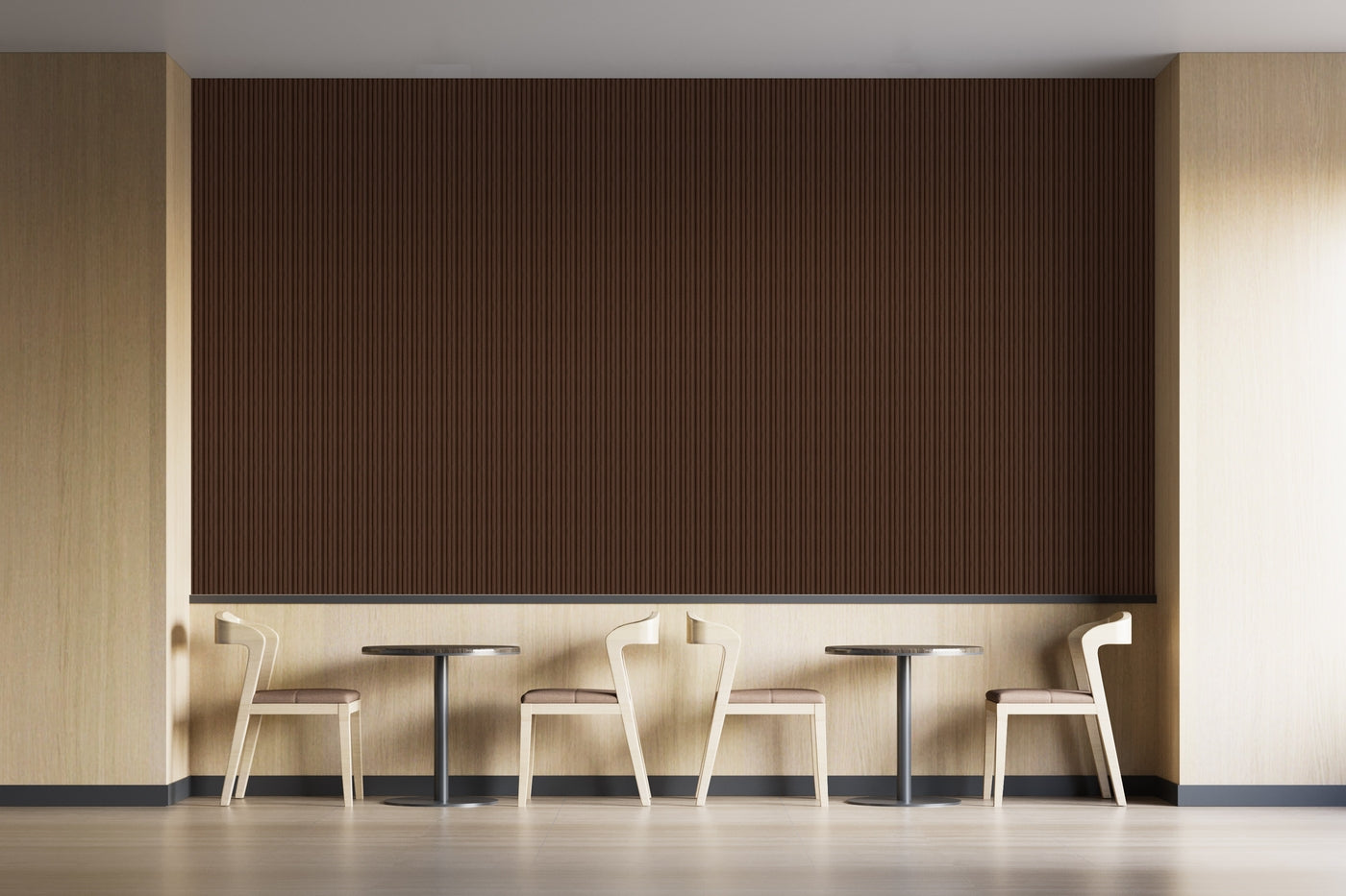 Red Oak Slatted Polypropylene Interior Decorative Wall Panel