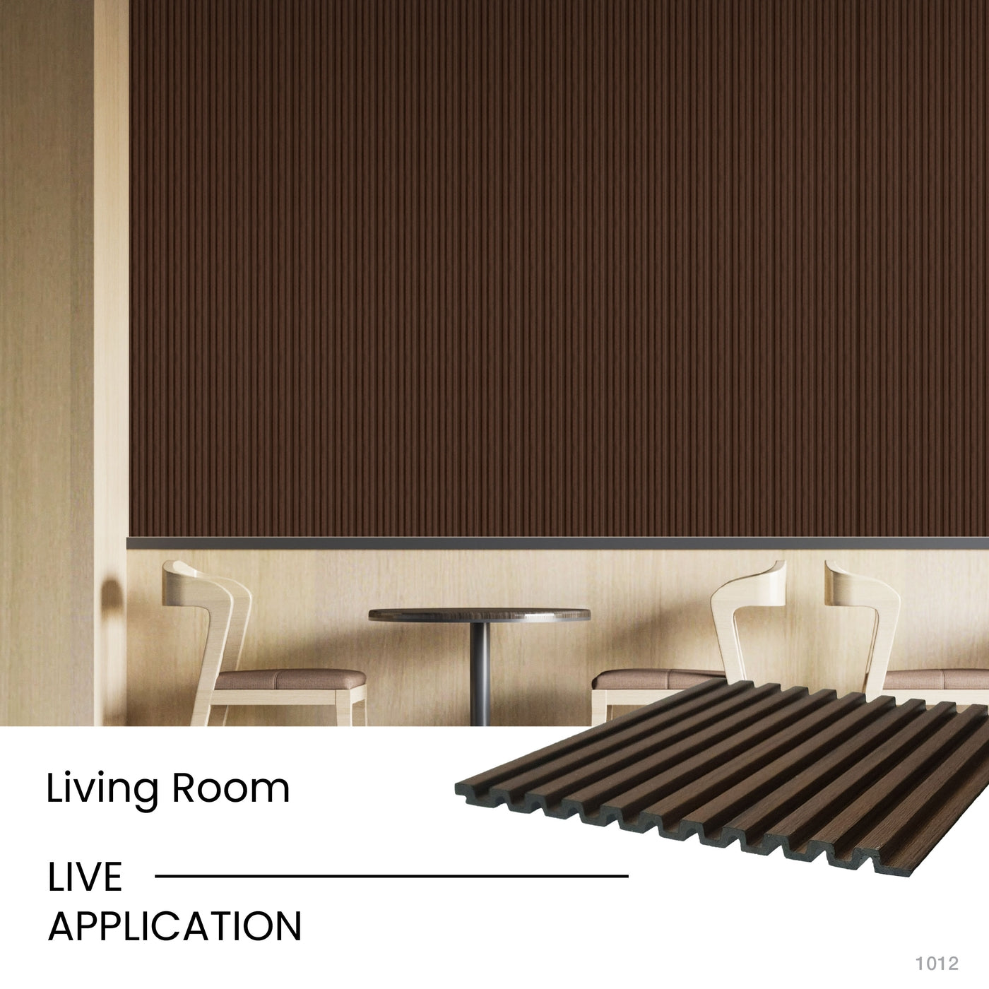 Red Oak Slatted Polypropylene Interior Decorative Wall Panel