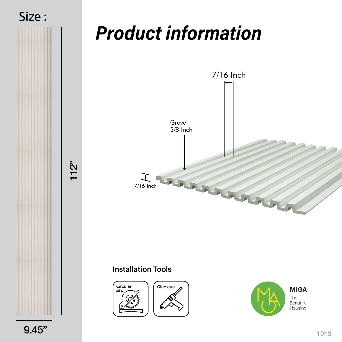 Creamy White Medium Slatted Polypropylene Interior Decorative Wall Panel