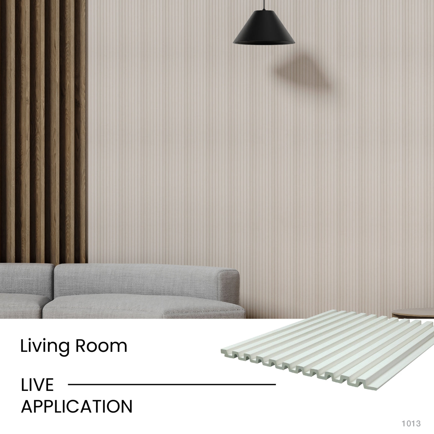 Creamy White Medium Slatted Polypropylene Interior Decorative Wall Panel