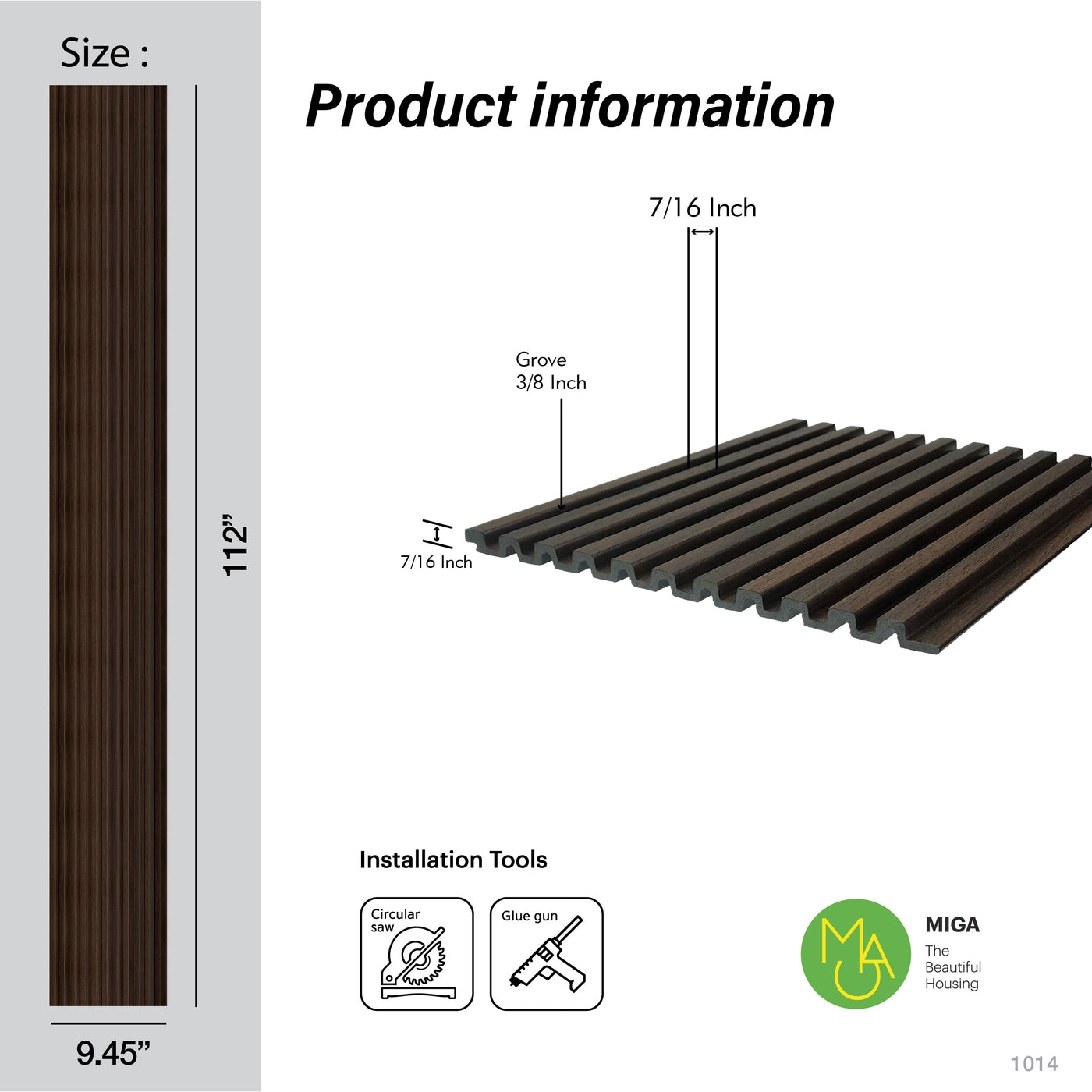 Wenge Slatted Polypropylene Interior Decorative Wall Panel