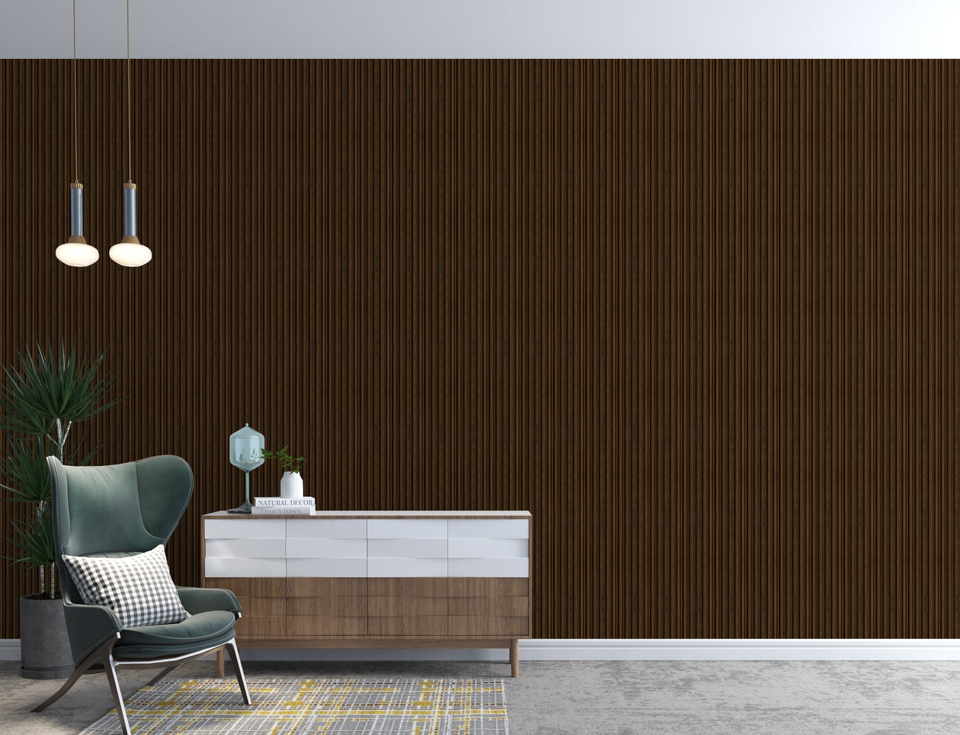 Alder Two-Tone Fluted Polypropylene Interior Decorative Wall Panel