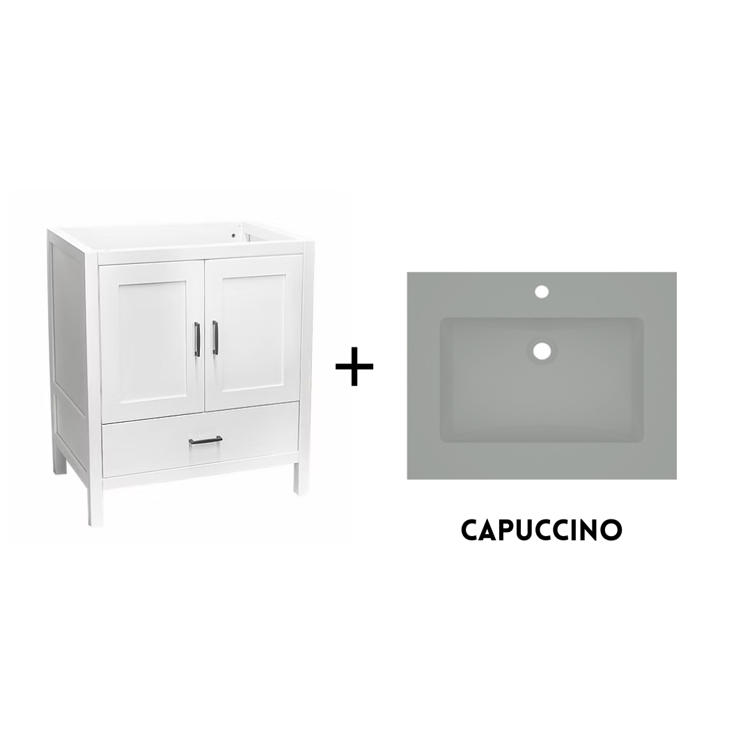 Catalina 36" Freestanding Bathroom Vanity with Solid Surface Integrated Sink Top