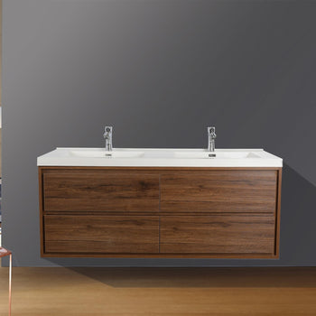 Sage 48" Wall Mounted Bathroom Vanity with Reinforced Acrylic Integrated Sink Top