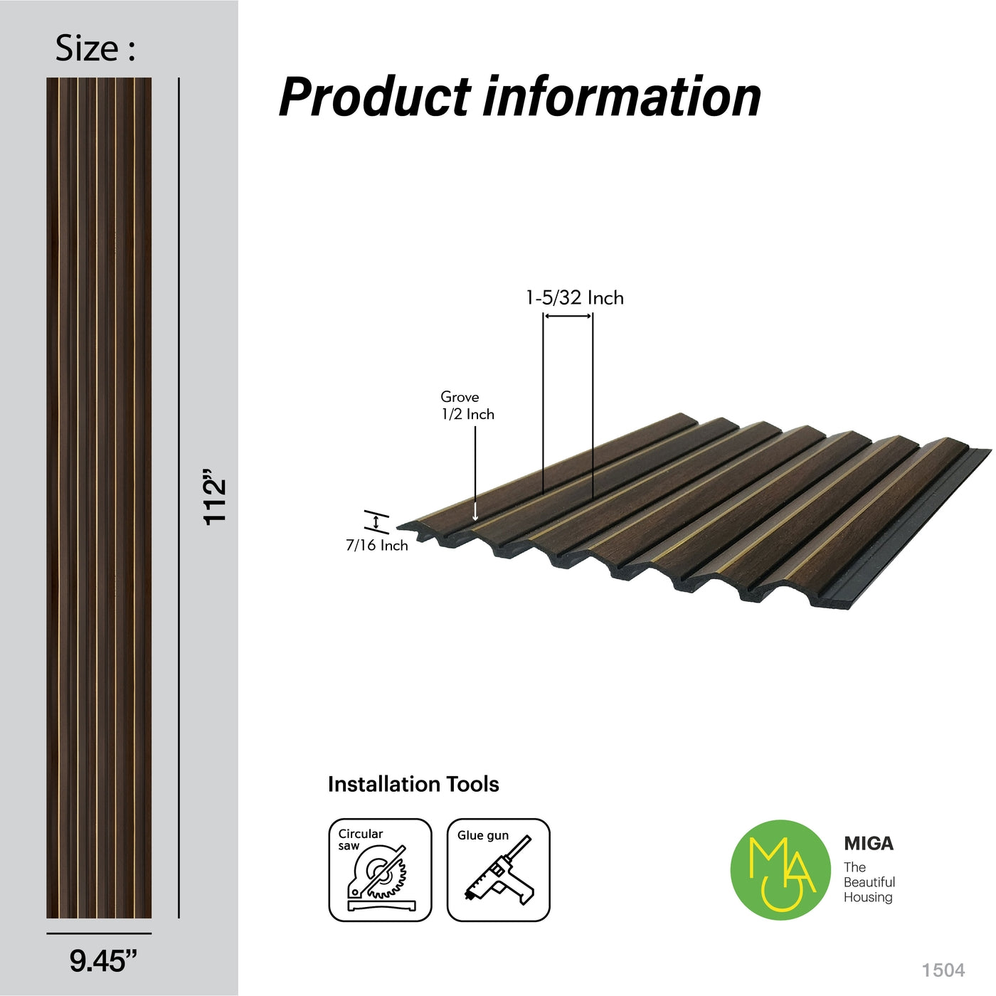 Gilded Dark Oak Corrugated Polypropylene Interior Decorative Wall Panel