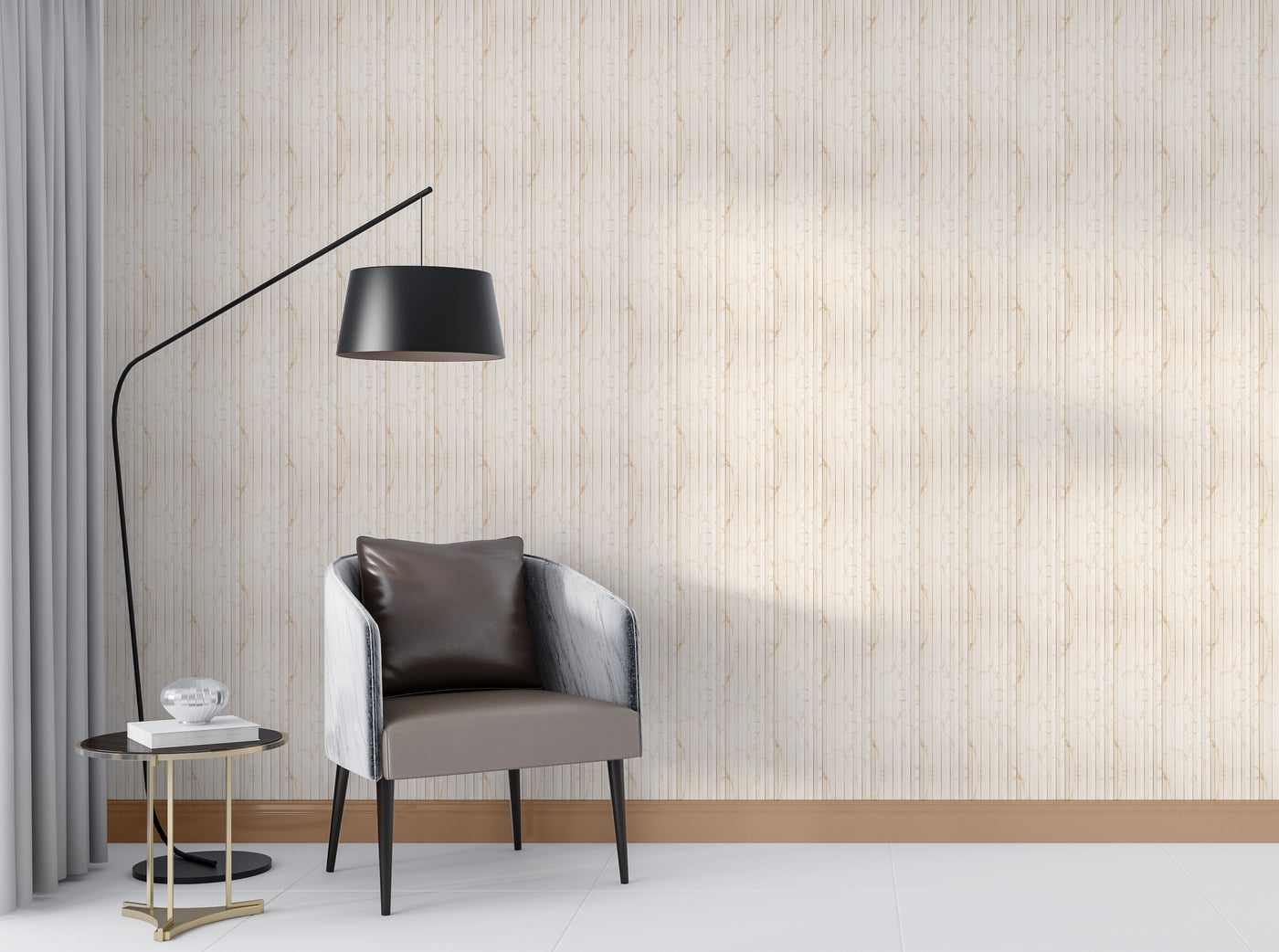 Gilded Vein Corrugated Polypropylene Interior Decorative Wall Panel