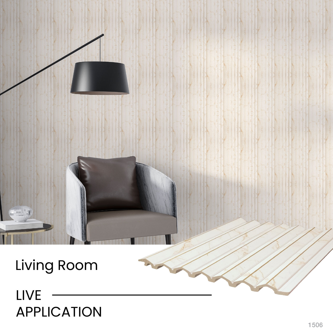 Gilded Vein Corrugated Polypropylene Interior Decorative Wall Panel