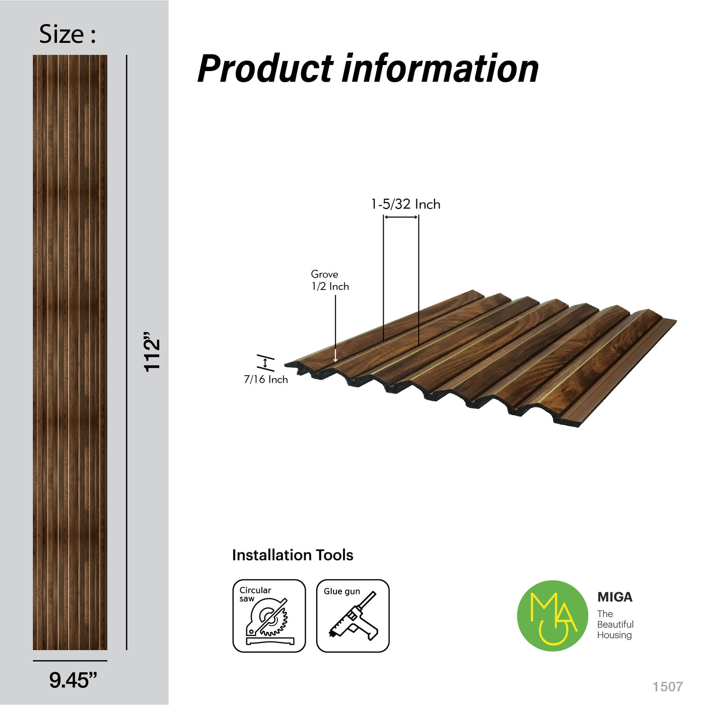 Gilded Alder Corrugated Polypropylene Interior Decorative Wall Panel