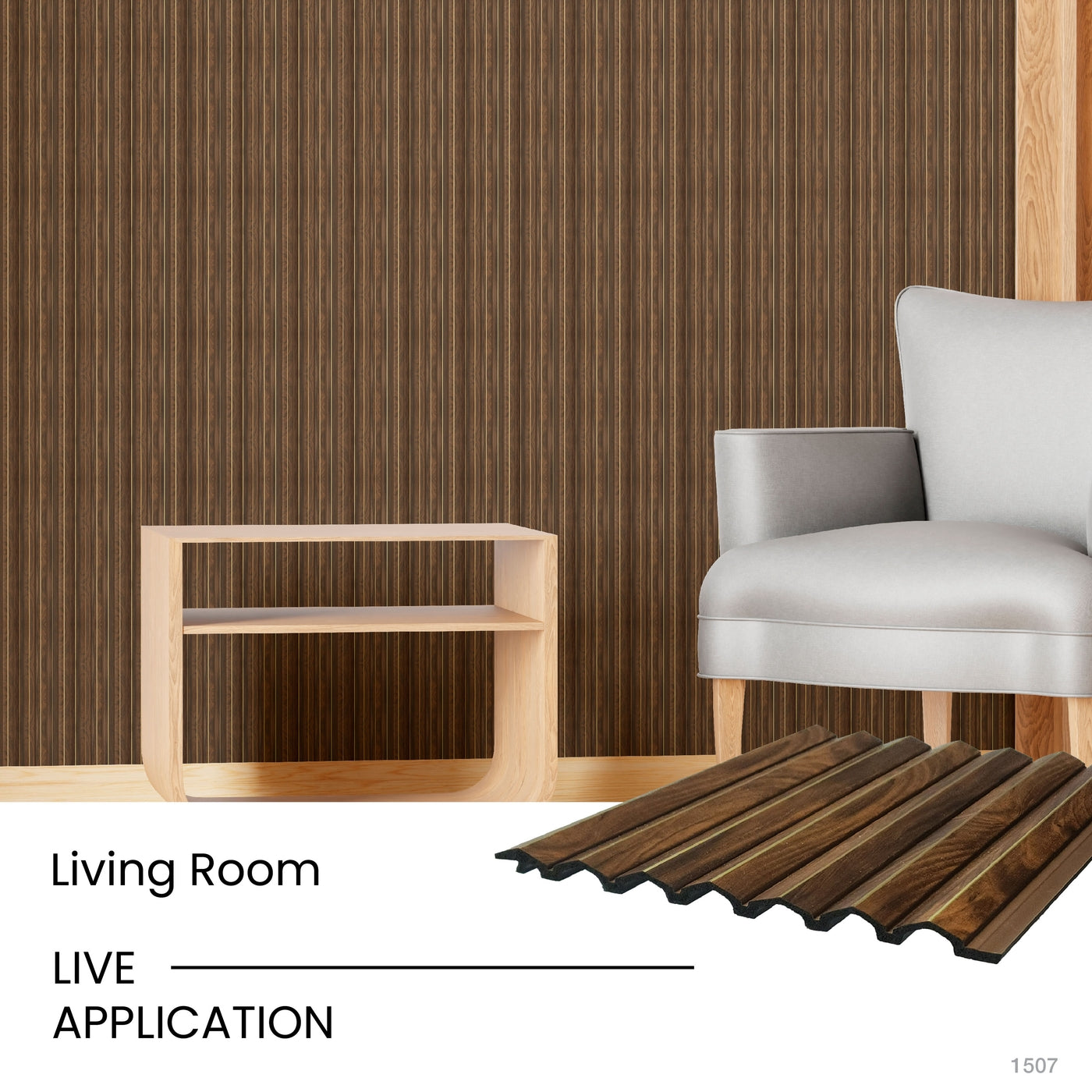 Gilded Alder Corrugated Polypropylene Interior Decorative Wall Panel