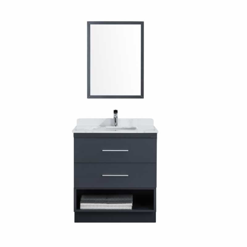 Himmel 30" Freestanding Bathroom Vanity with Carrara Quartz Top and Porcelain Undermount Sink