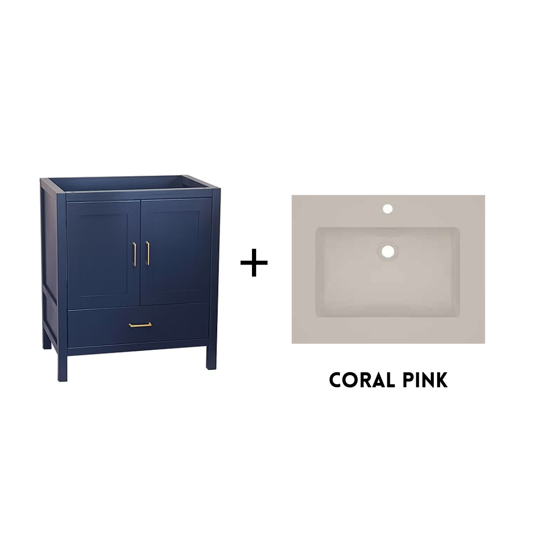 Catalina 36" Freestanding Bathroom Vanity with Solid Surface Integrated Sink Top