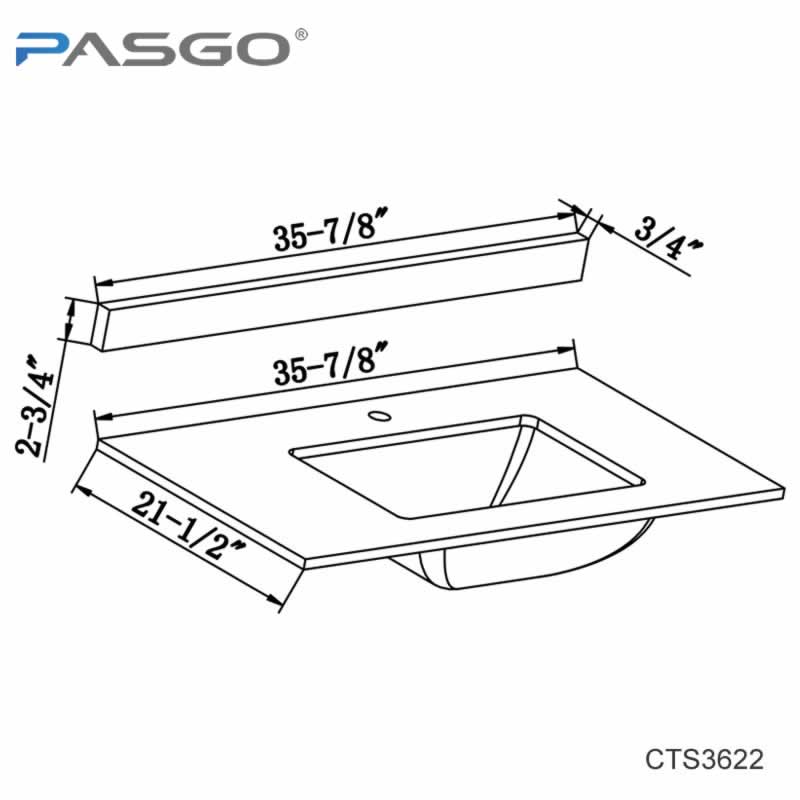 Elvin 36" Freestanding Bathroom Vanity with Carrara Quartz Top and Porcelain Undermount Sink