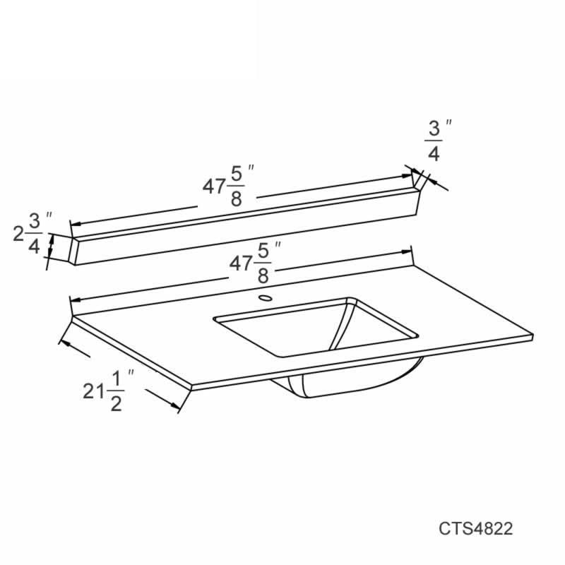 Elvin 48" Freestanding Bathroom Vanity with Carrara Quartz Top and Porcelain Undermount Sink