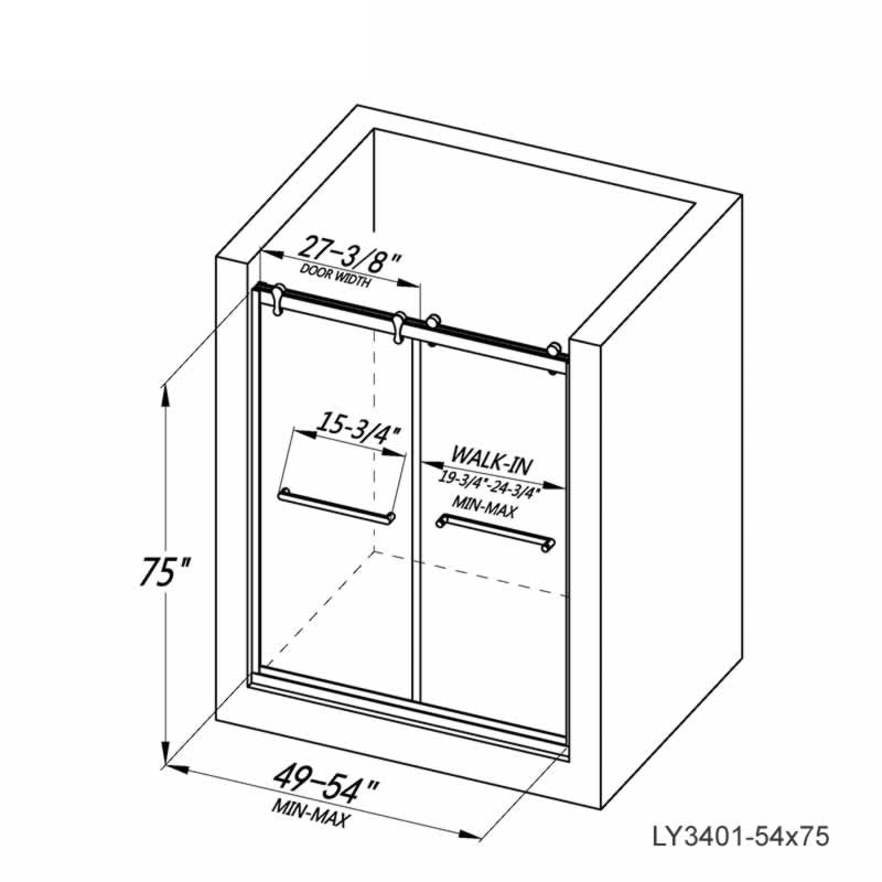 Viktor Semi-Frameless Double Sliding Shower Door