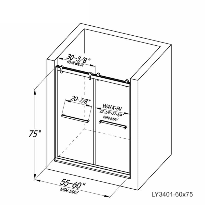 Viktor Semi-Frameless Double Sliding Shower Door