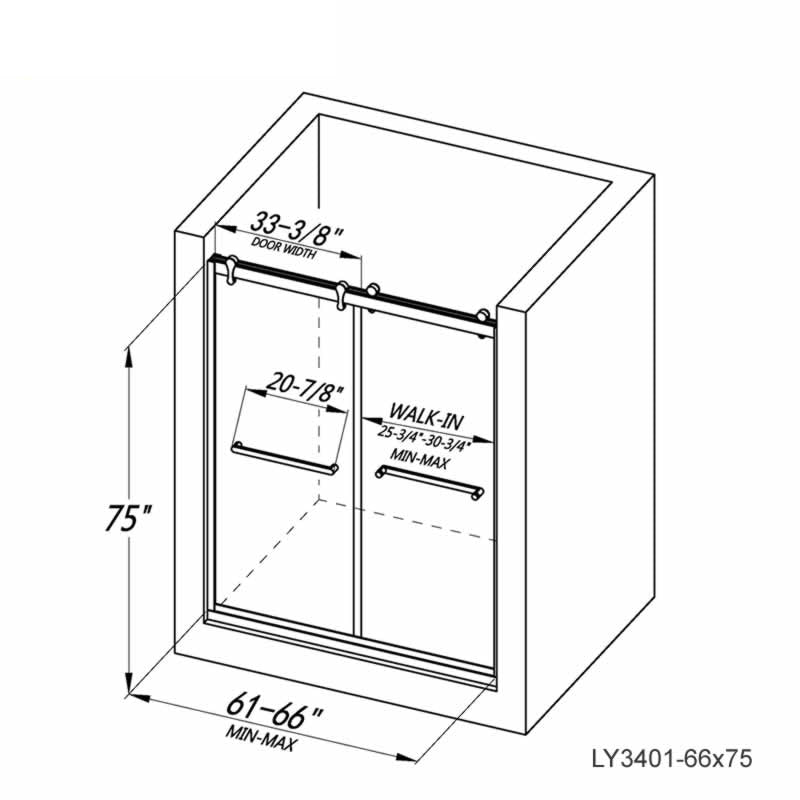 Viktor Semi-Frameless Double Sliding Shower Door