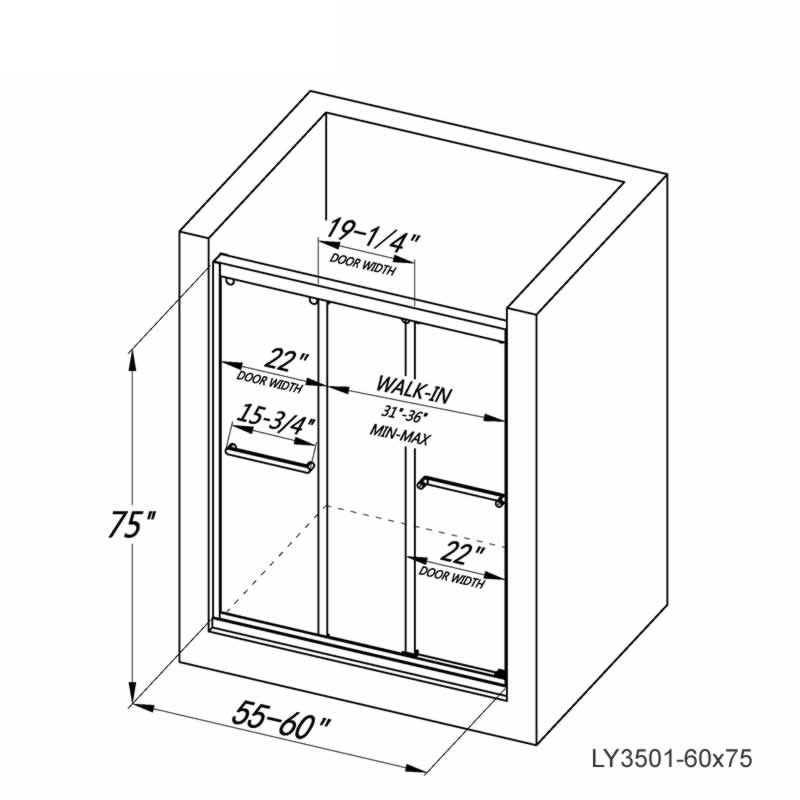 Belladonna Semi-Frameless Triple Sliding Shower Door