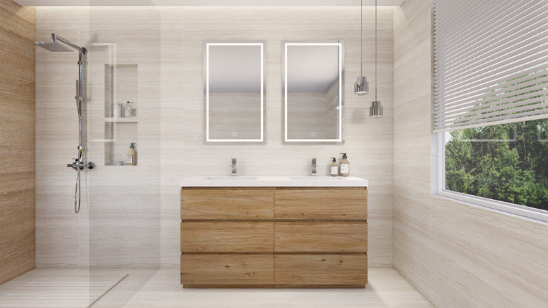 Angeles 60" Freestanding Bathroom Vanity with Reinforced Acrylic Integrated Sink Top