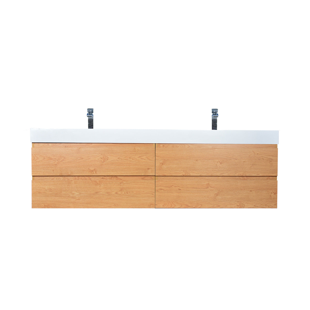 Fortune 84" Wall Mounted Bathroom Vanity with Reinforced Acrylic Integrated Sink Top