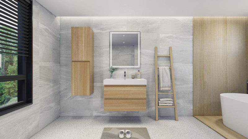 Fortune 36" Wall Mounted Bathroom Vanity with Reinforced Acrylic Integrated Sink Top