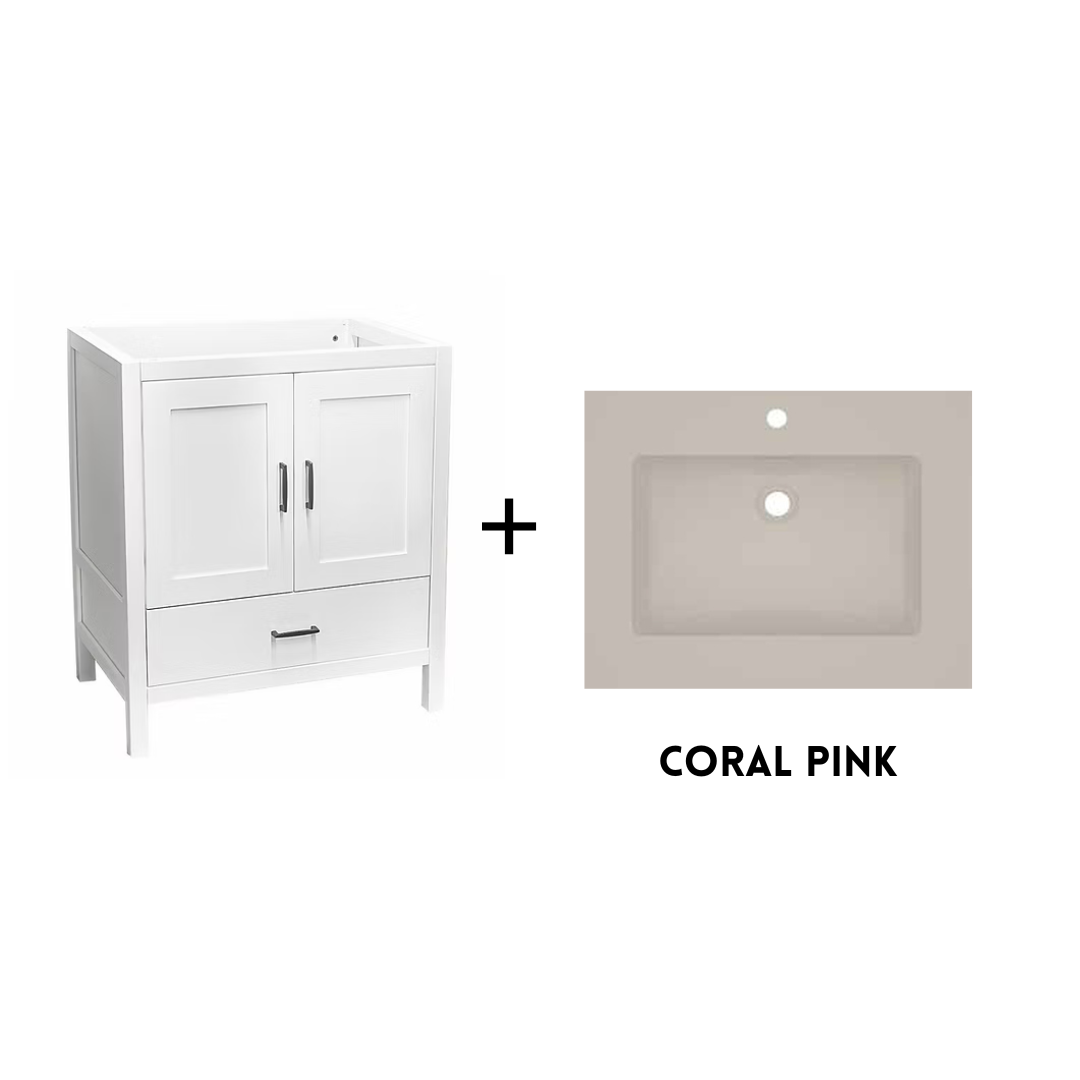 Catalina 36" Freestanding Bathroom Vanity with Solid Surface Integrated Sink Top