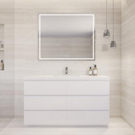 Angeles 60" Freestanding Bathroom Vanity with Reinforced Acrylic Integrated Sink Top