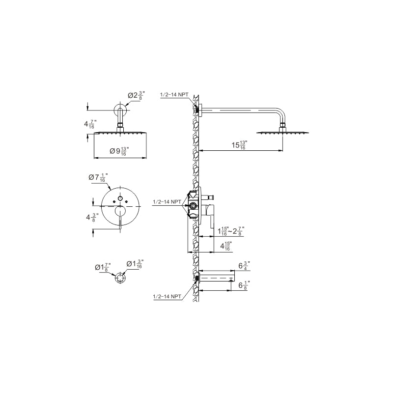 Filip Shower & Tub Combo Faucet