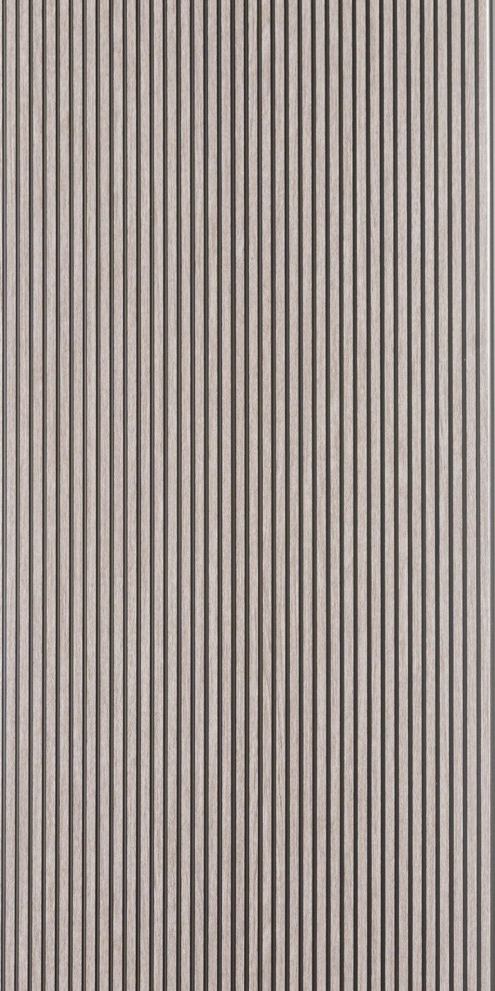 Grey Oak Two-Tone Small Slatted Polypropylene Interior Decorative Wall Panel