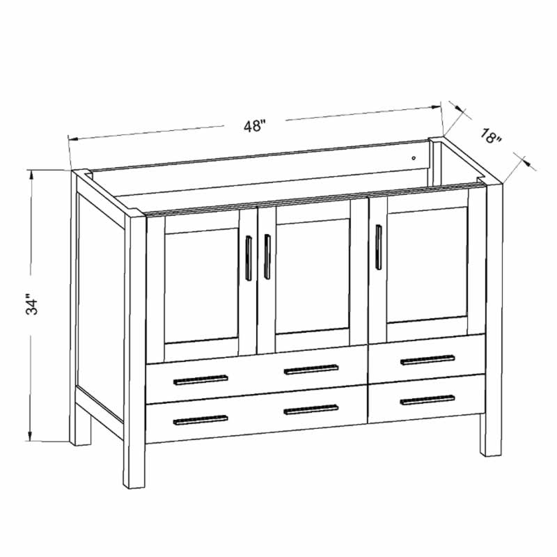 Sigge 48" Freestanding Bathroom Vanity with Ceramic Integrated Sink Top