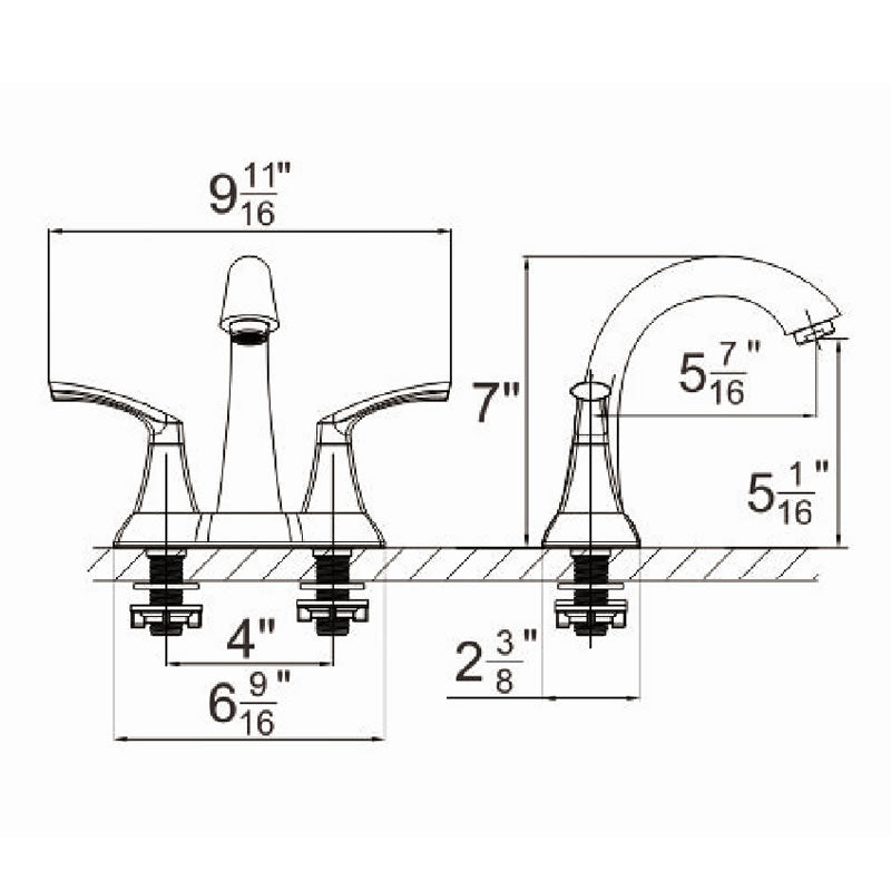 Liv 4" Centerset Bathroom Lavatory Faucet