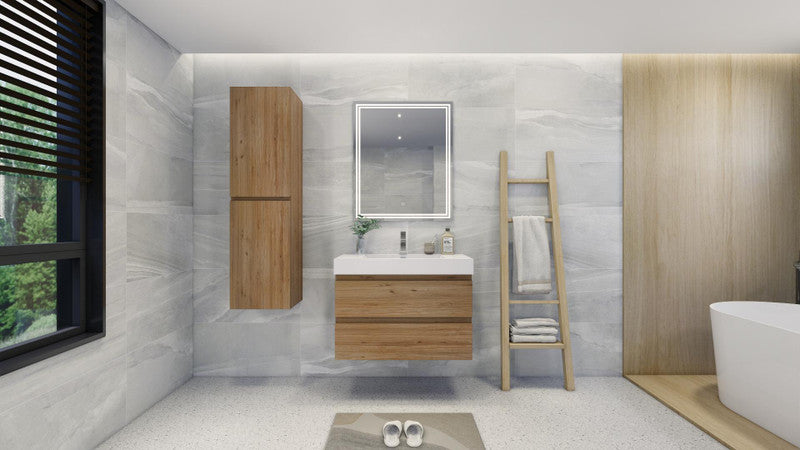 Fortune 36" Wall Mounted Bathroom Vanity with Reinforced Acrylic Integrated Sink Top