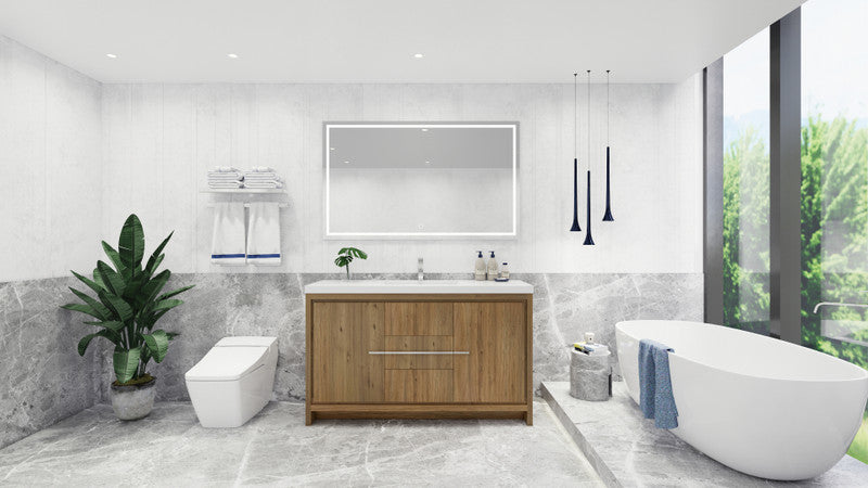 Dolce 60" Freestanding Bathroom Vanity with Reinforced Acrylic Integrated Sink Top