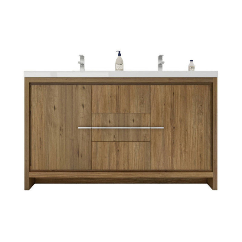 Dolce 60" Freestanding Bathroom Vanity with Reinforced Acrylic Integrated Sink Top