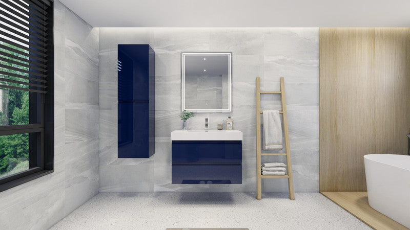 Fortune 36" Wall Mounted Bathroom Vanity with Reinforced Acrylic Integrated Sink Top