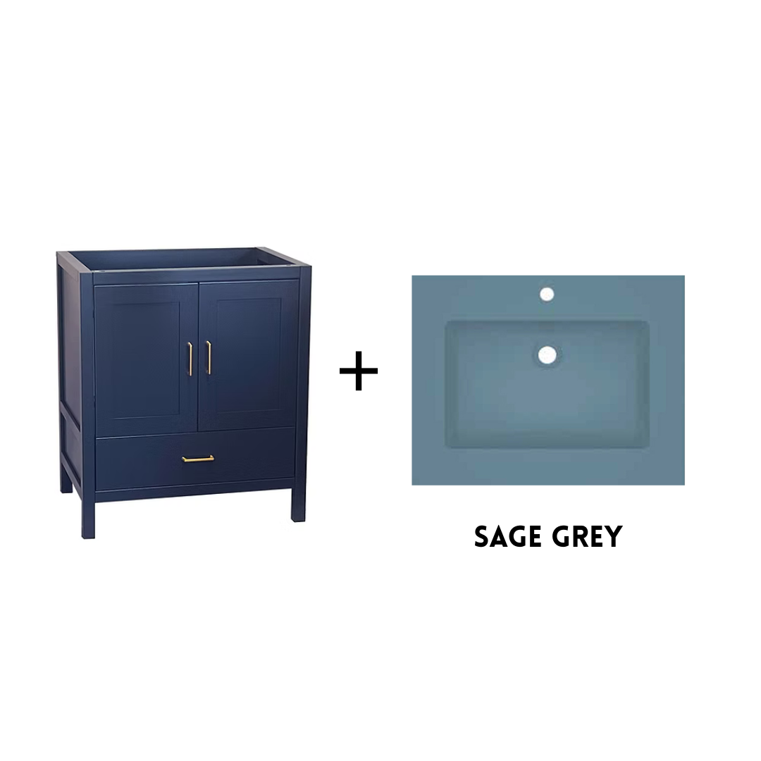 Catalina 36" Freestanding Bathroom Vanity with Solid Surface Integrated Sink Top