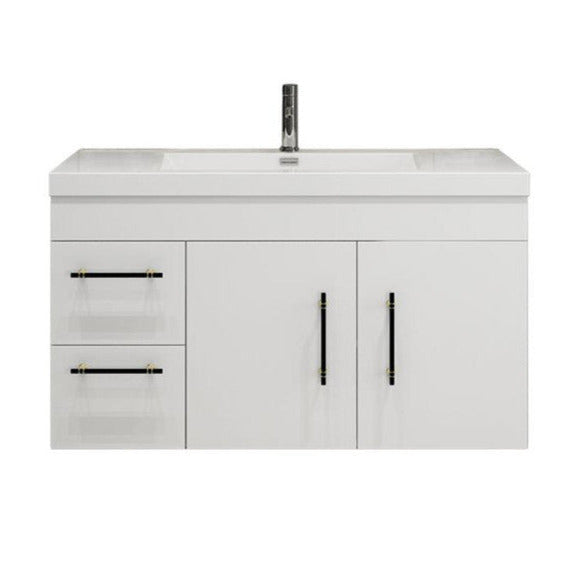 Elsa 42" Wall Mounted Bathroom Vanity with Reinforced Acrylic Integrated Sink Top