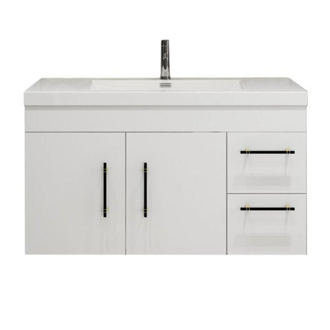 Elsa 42" Wall Mounted Bathroom Vanity with Reinforced Acrylic Integrated Sink Top